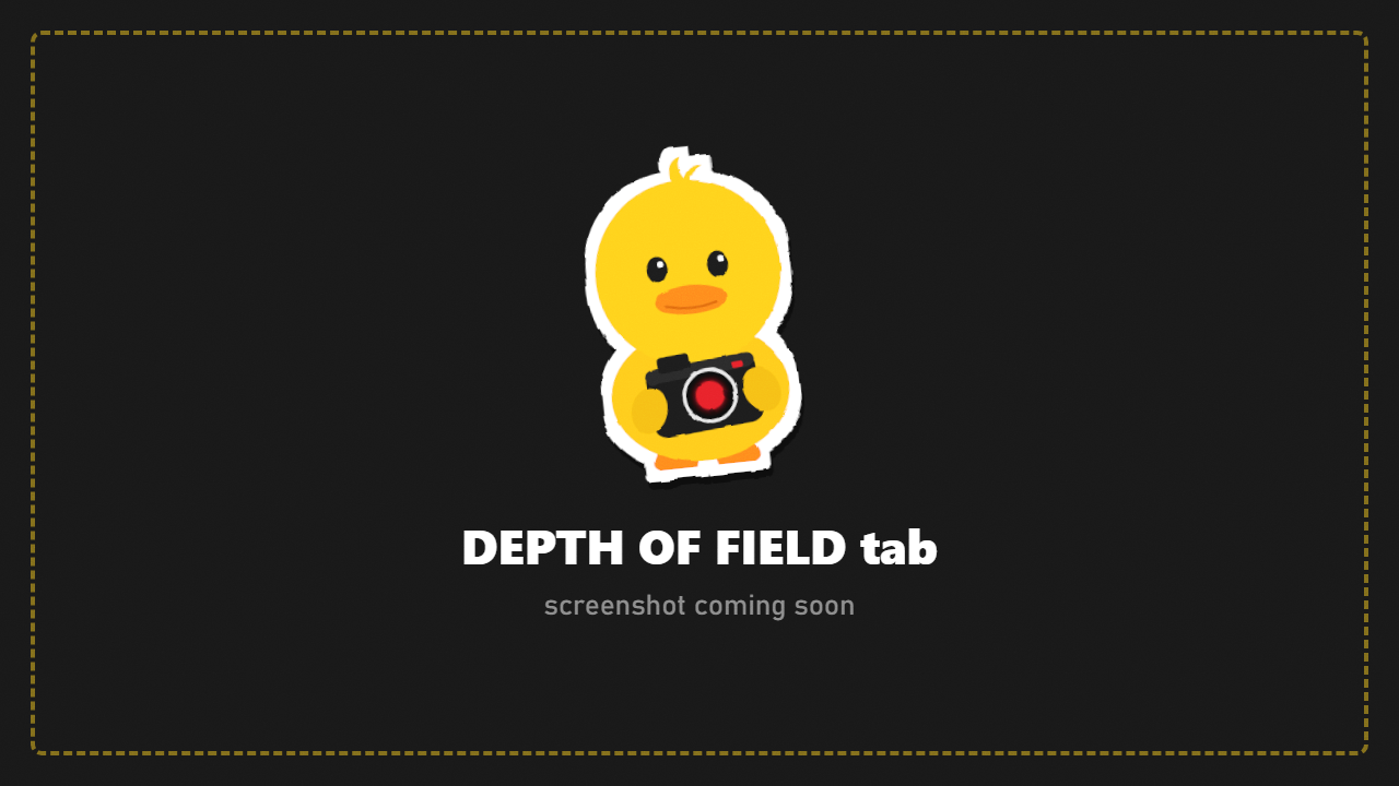 DEPTH OF FIELD tab